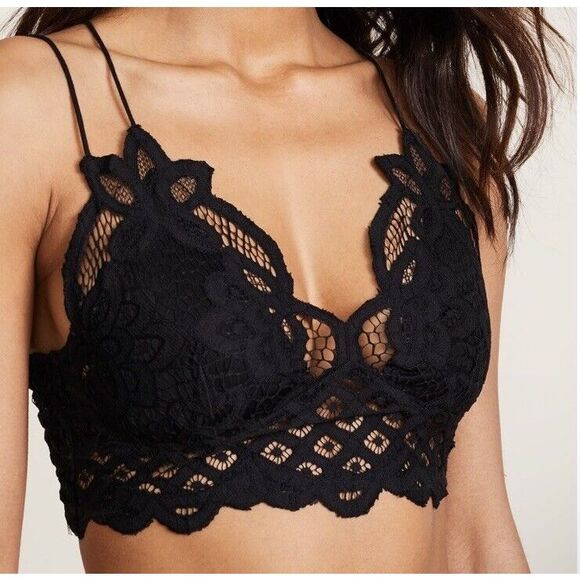Free People Adella Bralette Sz Small Set Of 2 White & Black. NWOT Display Models - Picture 15 of 16